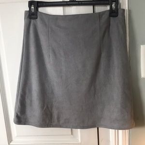 Grey Suede Skirt